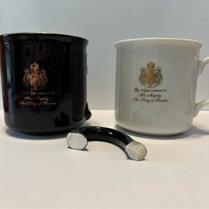 2 Gevalia Kaffe cups, Used, Black and White